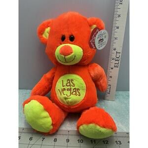 Las Vegas Fiesta Orange‎ -12” Teddy Bear Plush Stuffed Animal Toy Soft